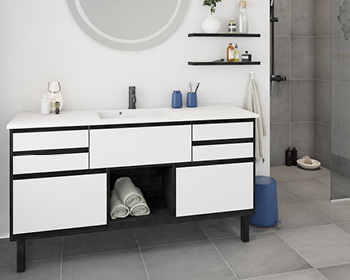 Bricks - Hvid med sort kant med integreret greb