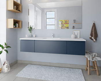 Dyb blå med integreret greb