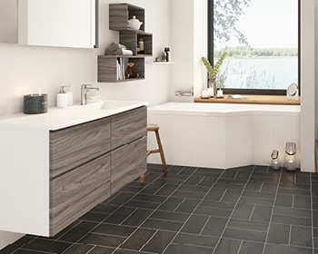 Lys grå træstruktur med intergreret greb