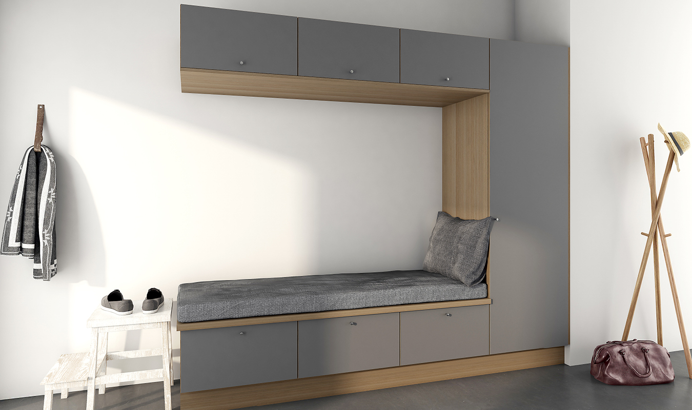 Grå med natur egekant