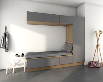 Grå med natur egekant