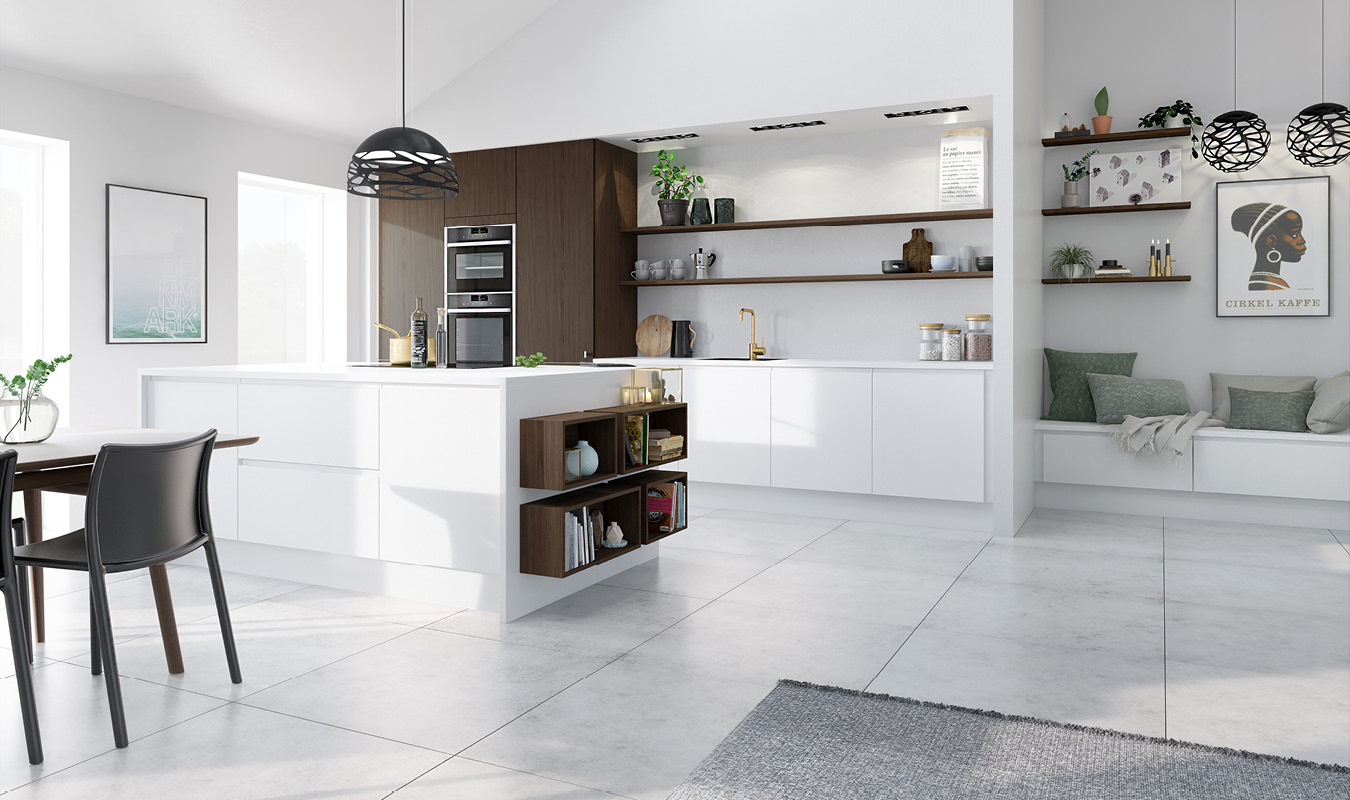 Råhvid og brun finér