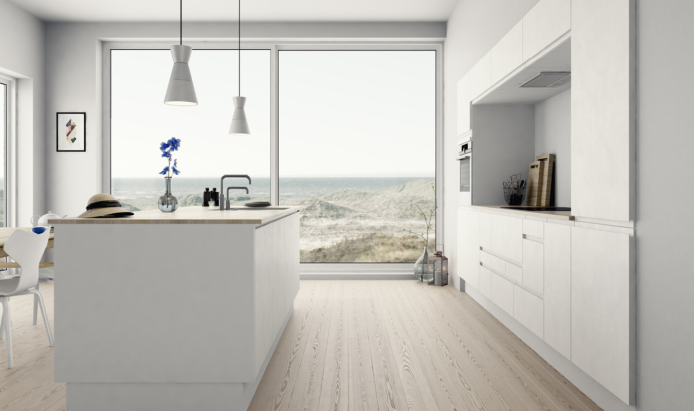 Bricks - Hvid med integreret greb