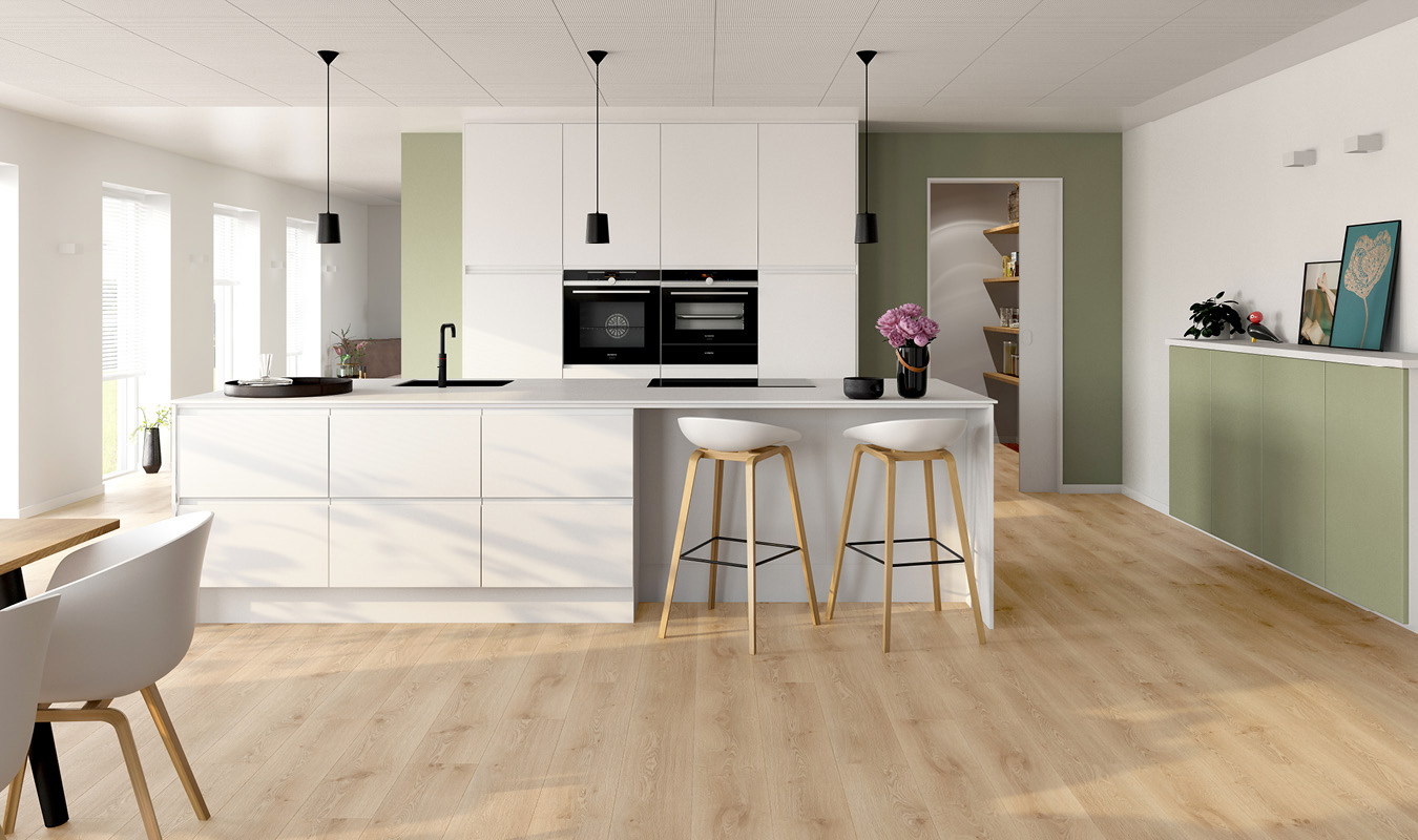 Mat hvid med integreret greb