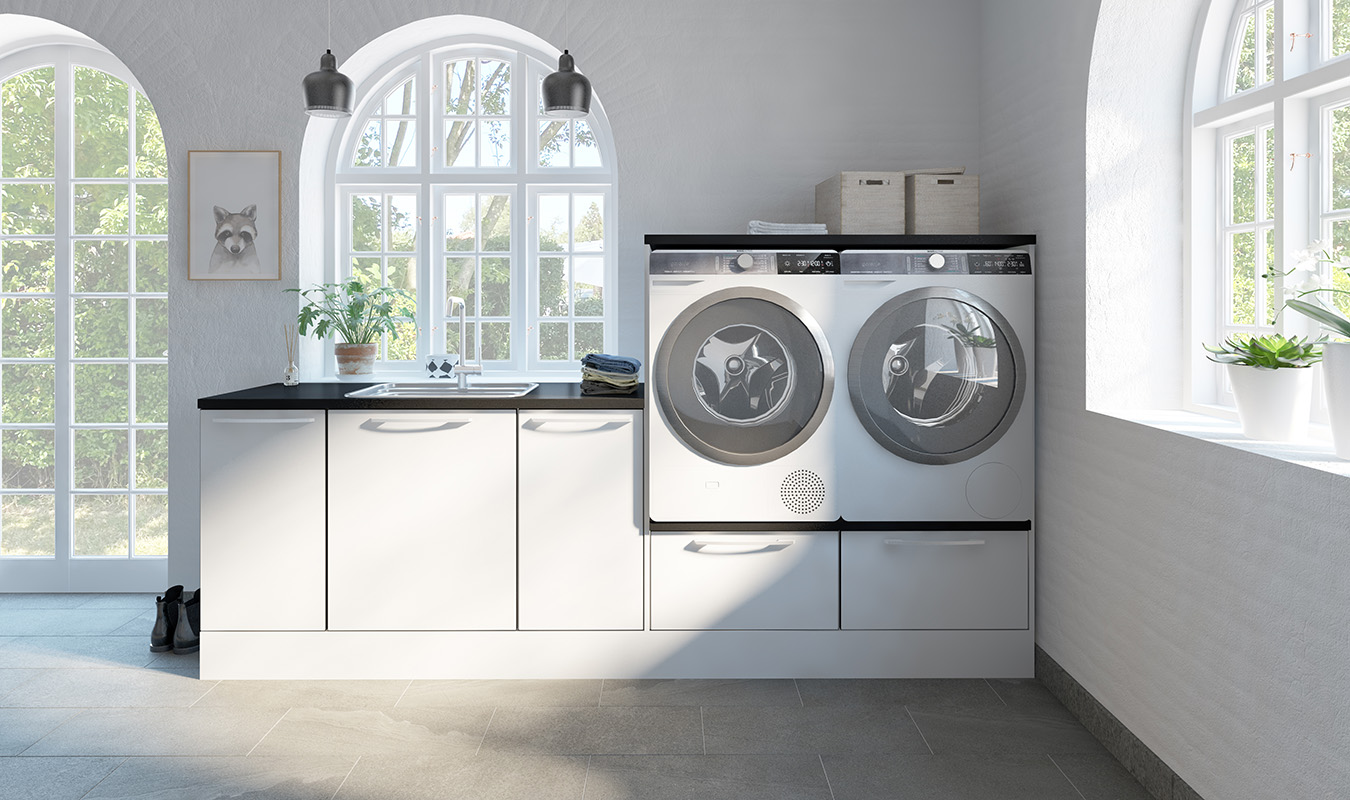 Hvid med sort kant - Bryggers