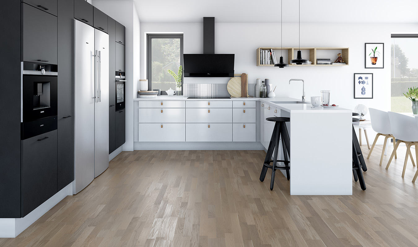 Hvid højglans & ultra mat sort