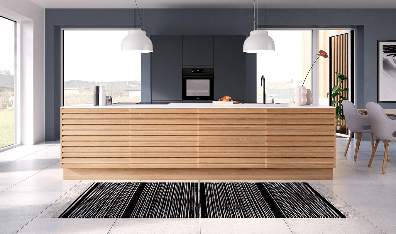 Natur eg lamel og ultra mat blå