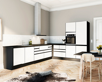 Bricks - Hvid med sort kant og integreret greb